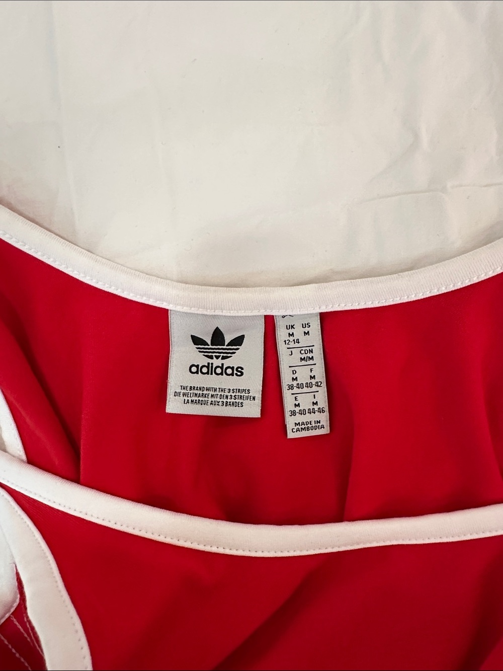 adidas Red Maxi Tank Dress with White Stripes - Picture 3 of 3
